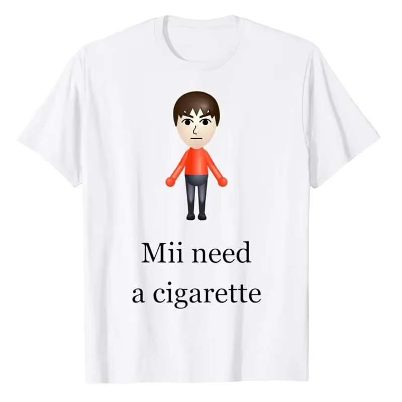 T-shirt 'Need A Cigarette' humoristique et original, à manches courtes, avec motif 'Barbershop Quart
