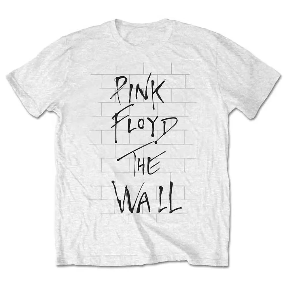 T-shirt noir classique The Wall de Pink Floyd pour hommes, vêtements vintage surdimensionnés en poly