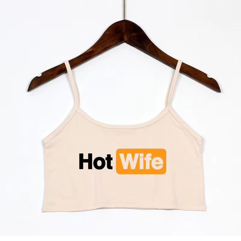 Drôle femme chaude lettres imprimer nouveau Sexy haut court été femmes Sexy élastique coton Camis sa