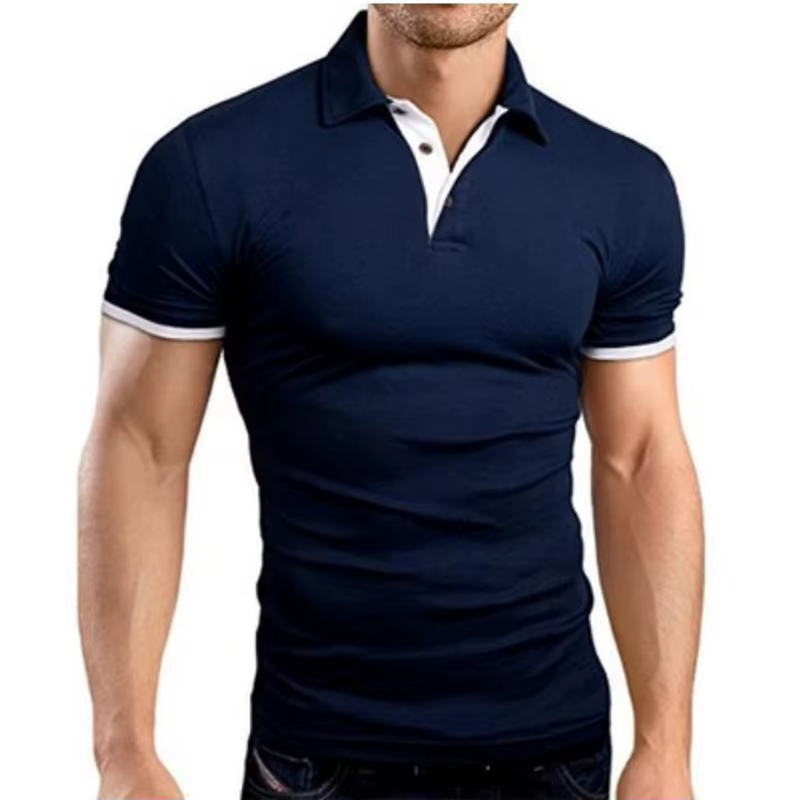 Polo à Manches Courtes pour Homme, T-shirt de dehors, Polyvalent, Respirant, Slim