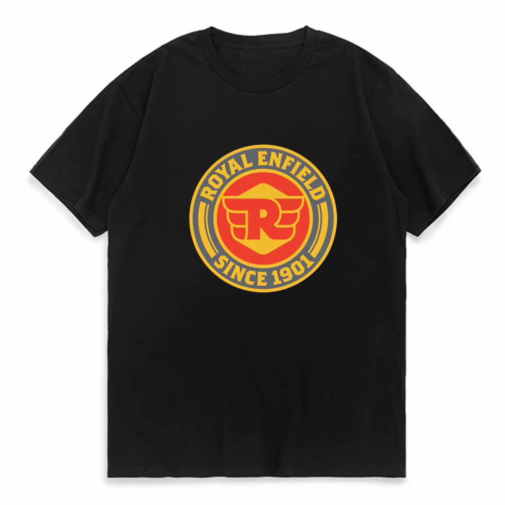 ROYALS E-ENFIELDS t-shirt imprimé à manches courtes et col rond, t-shirt ample et respirant, décontr