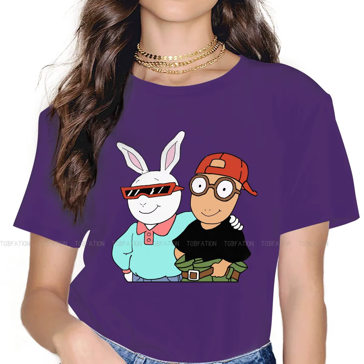 Et Buster – t-shirt col rond surdimensionné pour femme, Streetwear, en tissu, dessins animés, dessin