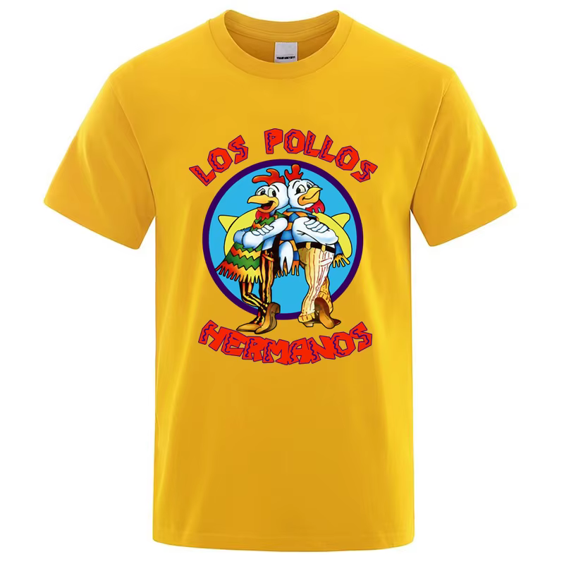 Été hommes de haute qualité LOS POLLOS Hermanos drôle imprimé T-Shirt décontracté coton respirant T-