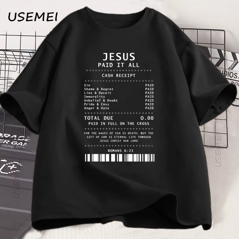 Jésus payé tout T-Shirt chrétien T-Shirt jésus m'aime T-Shirt à la mode foi religieuse t-shirts homm