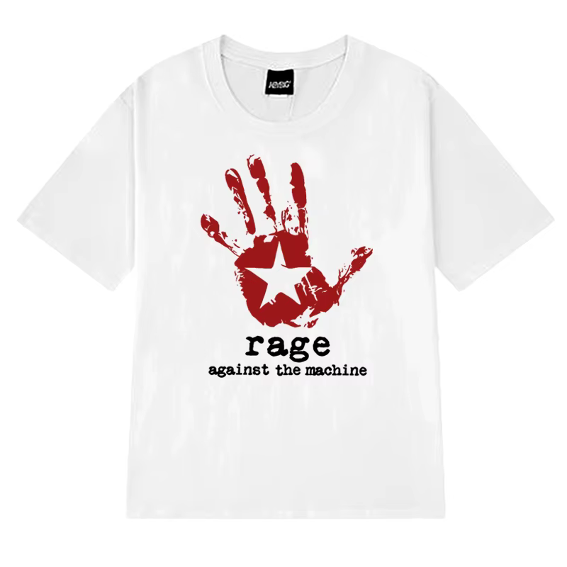 T-shirts à manches courtes imprimés sur le thème de Rage Against The Machine, t-shirt Vintage pour h