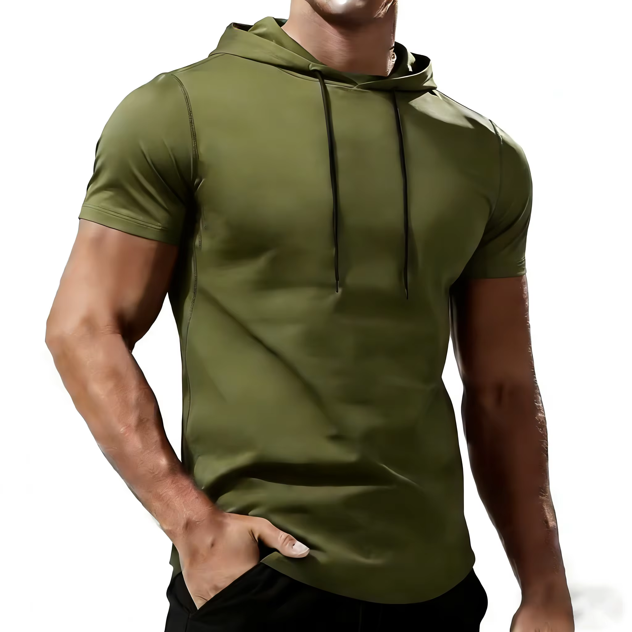 T-shirt de course pour homme, vêtements de sport, hauts à capuche, tee-shirt, survêtement d'entraîne