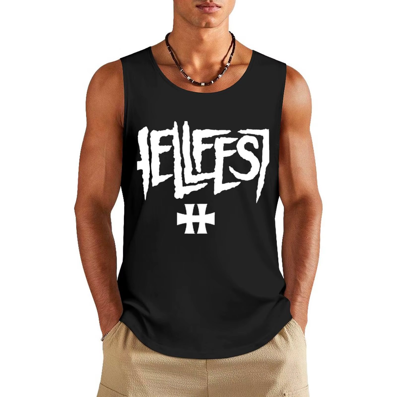 Hellfest 2 débardeur classique gilet d'été pour hommes sans manches vêtements de sport pour hommes à