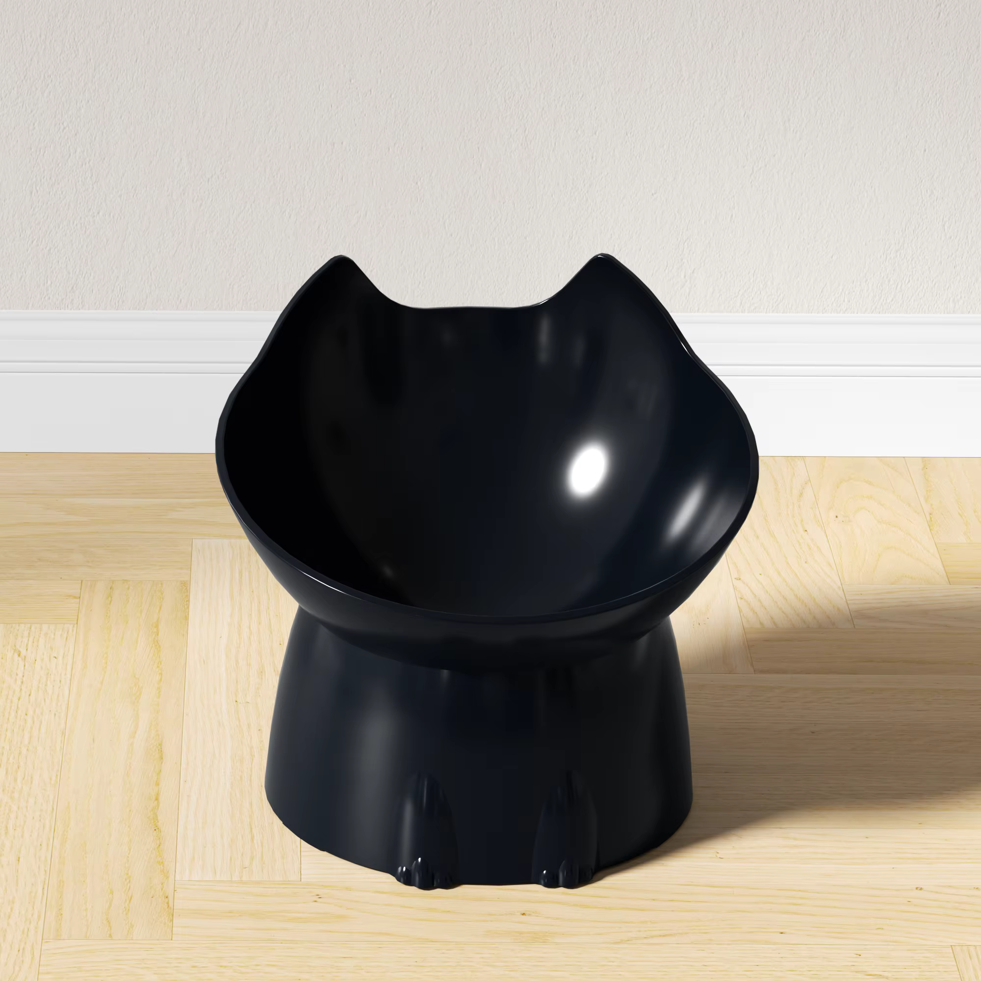 Bol surélevé pour chat, moustache, plat d'alimentation pour animaux de compagnie surélevé en plastiq