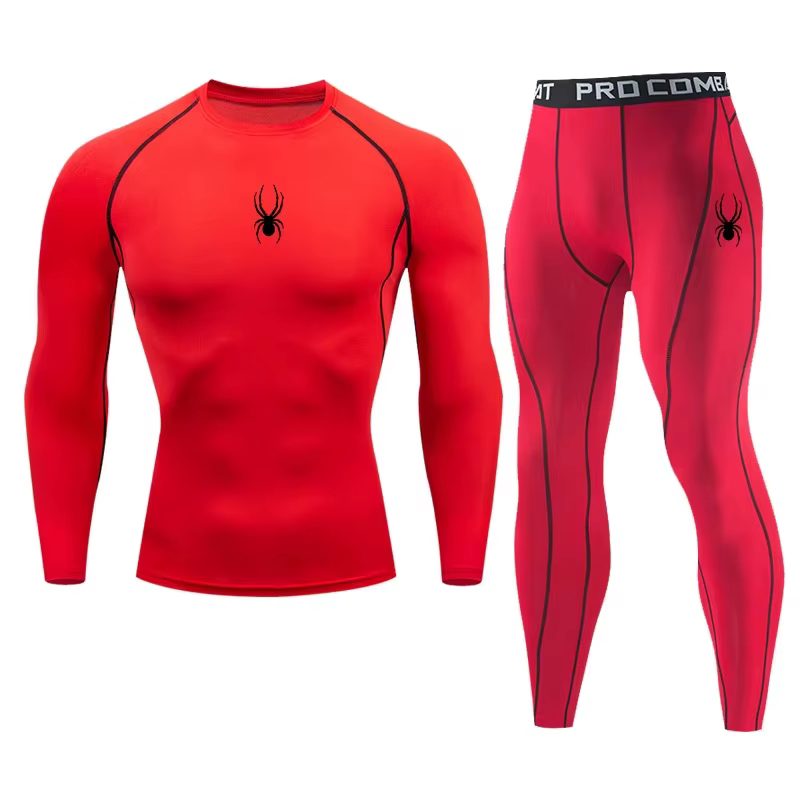 T-shirt de compression de sport pour homme à manches longues, ensemble de fitness, vêtements de spor