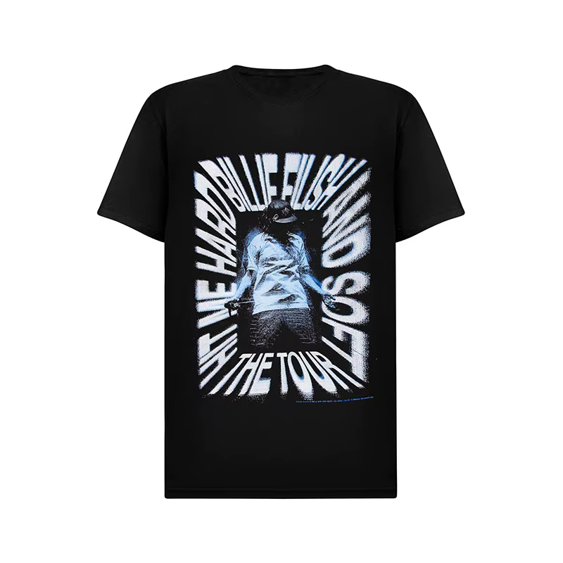 Top Billie Eilish - Chanteuse américaine - Style rock - Streetwear décontracté américain - T-shirt à