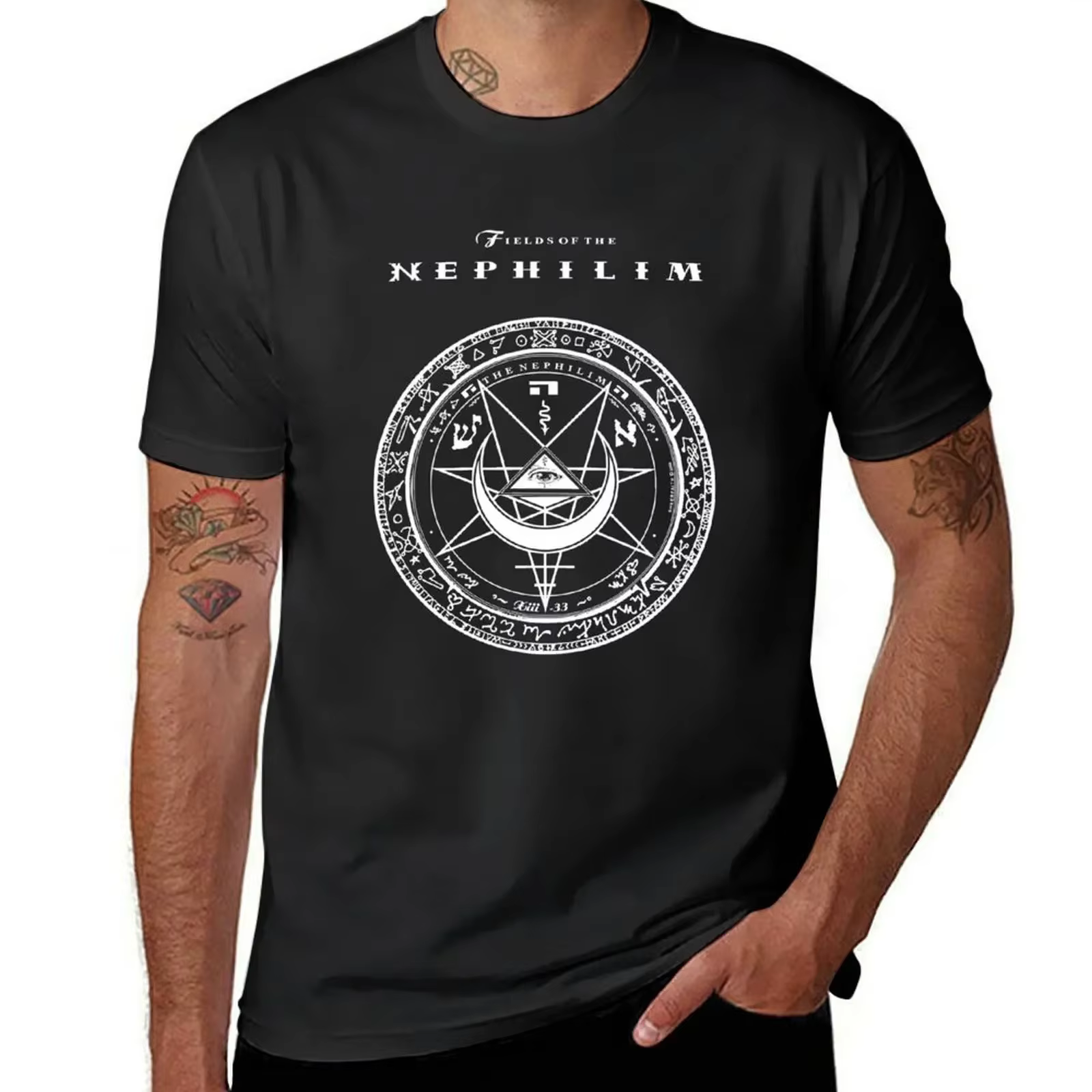 FiPublof-T-shirt graphique Nephilim pour hommes, chemisier graphique, t-shirts de basket-ball, manch