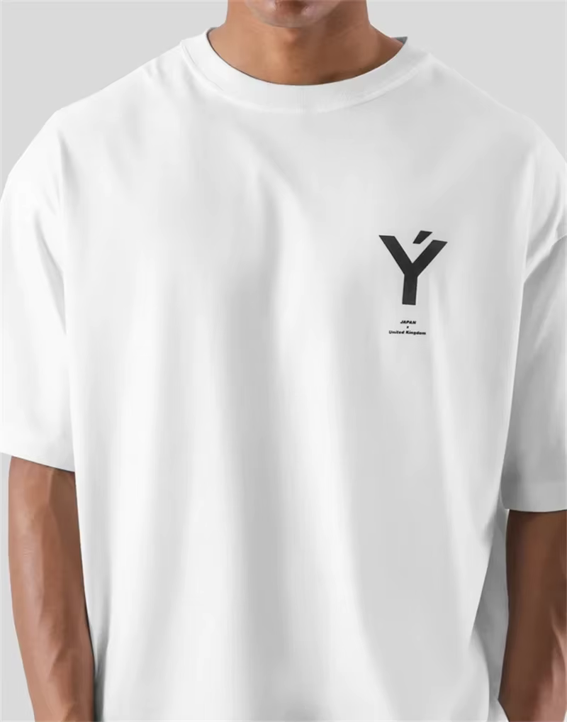 LYFT ONE POINT Y imprimer grand T-shirt hommes course sport gymnase Fitness entraînement surdimensio