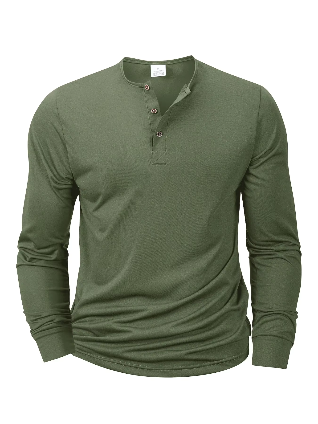 T-shirt à manches longues pour hommes, col Henley, coupe cintrée, chemise à bascule, hauts de Fitnes