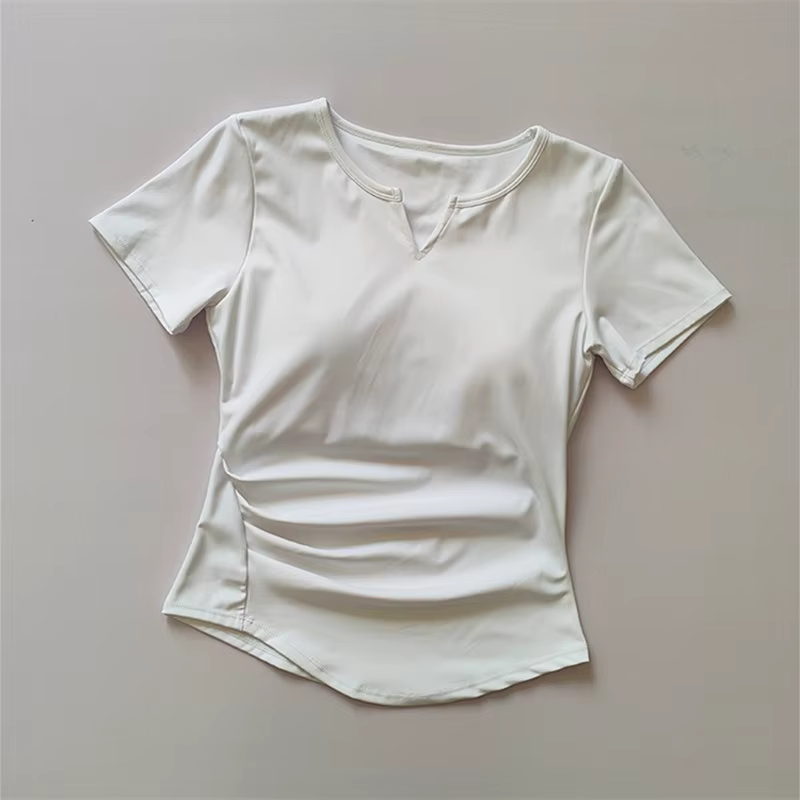 Chemises de sport pour femmes, T-shirt de Yoga à manches courtes, rembourré, serré, d'entraînement, 