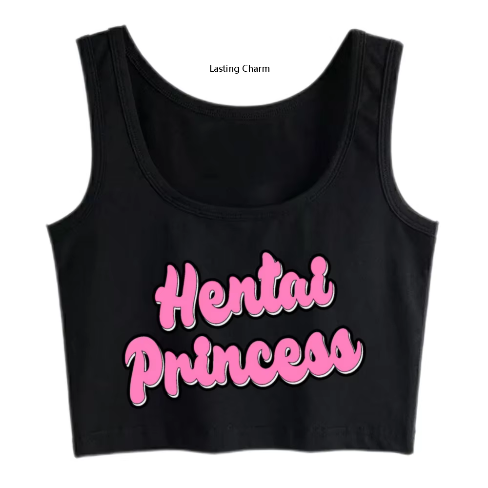 Hentai princesse Design Sexy Slim Fit haut court Hotwife humoristique flirt bande dessinée Style déb