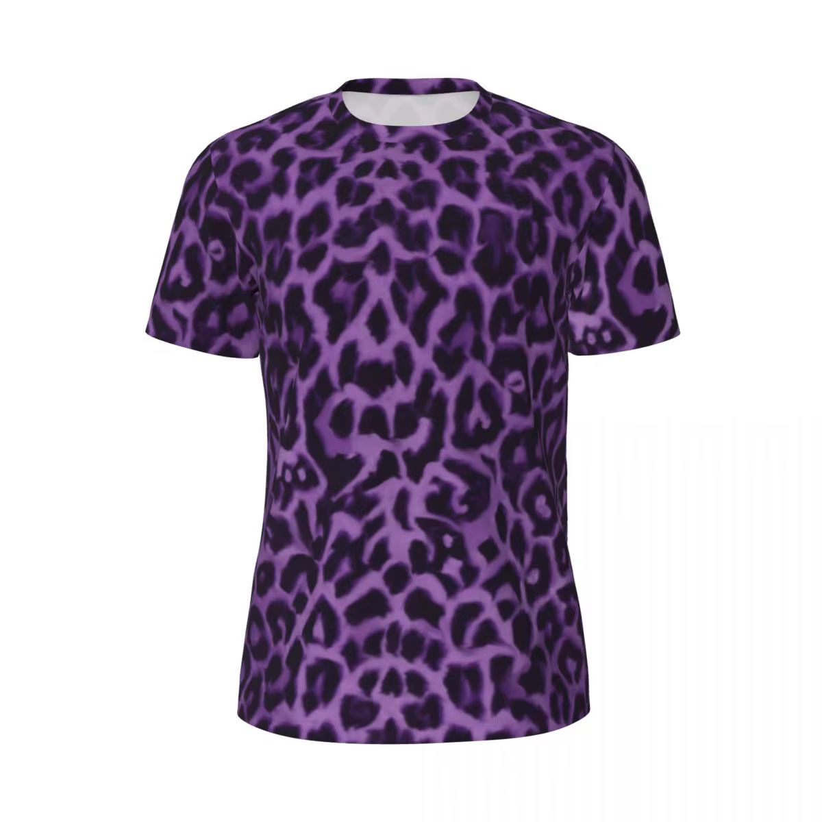 T-Shirt imprimé Animal, motif léopard violet, vêtements de sport Hippie, manches courtes, séchage ra