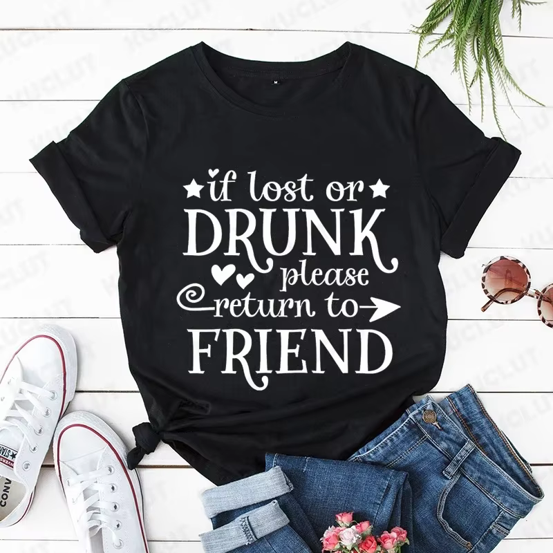 T-shirt de groupe de filles assorties, t-shirts drôles de groupe d'amis, s'il vous plaît, si perdu o