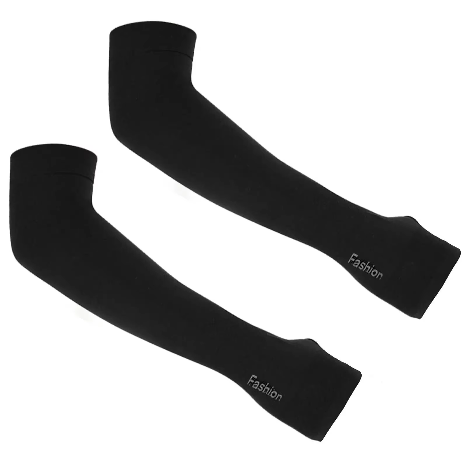 Manchons de bras noirs pour hommes et femmes, protection UV, manches de soleil rafraîchissantes, cou