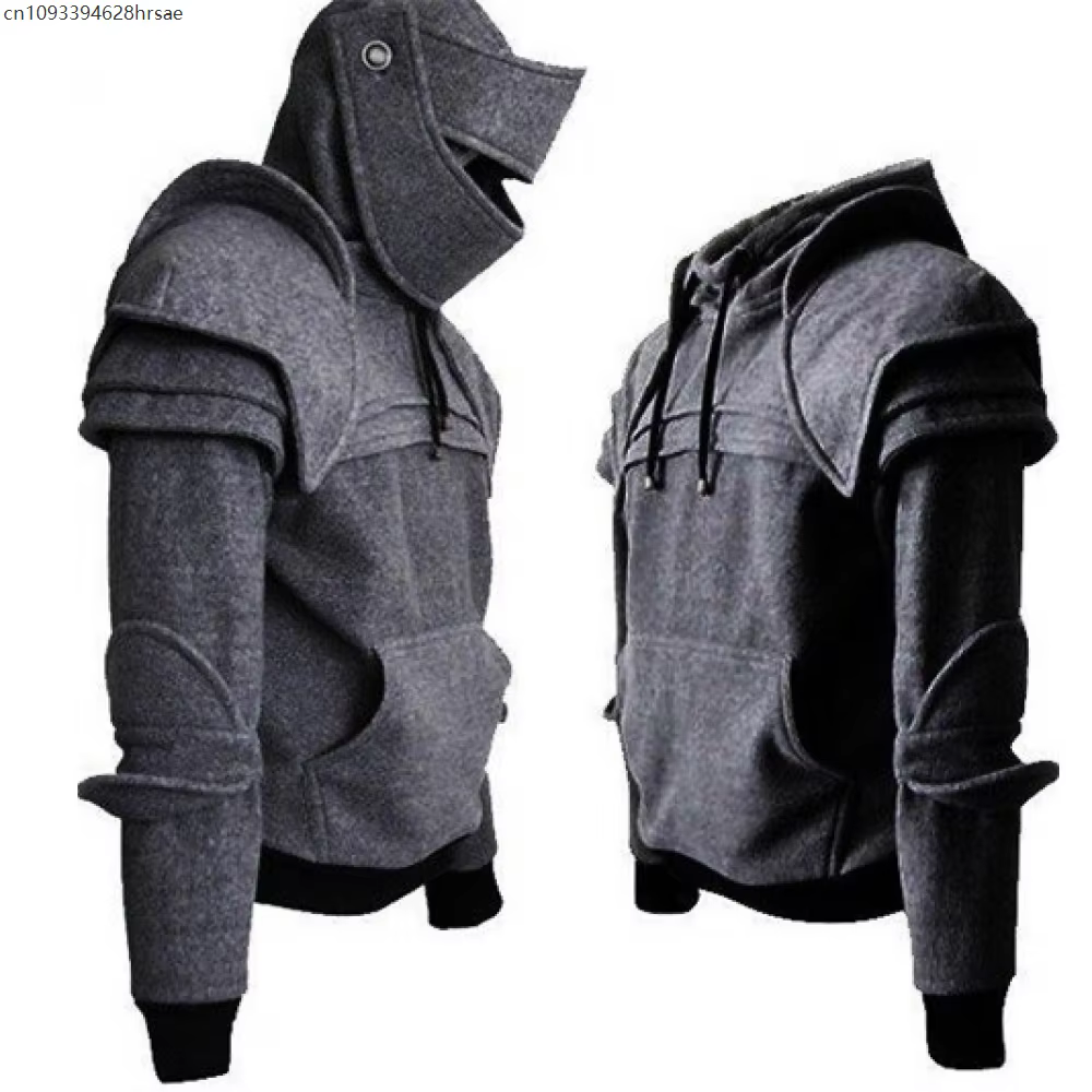 Sweat-shirt décontracté pour hommes, automne, chevalier, col bénitier, armure, pull, Costume d'hallo