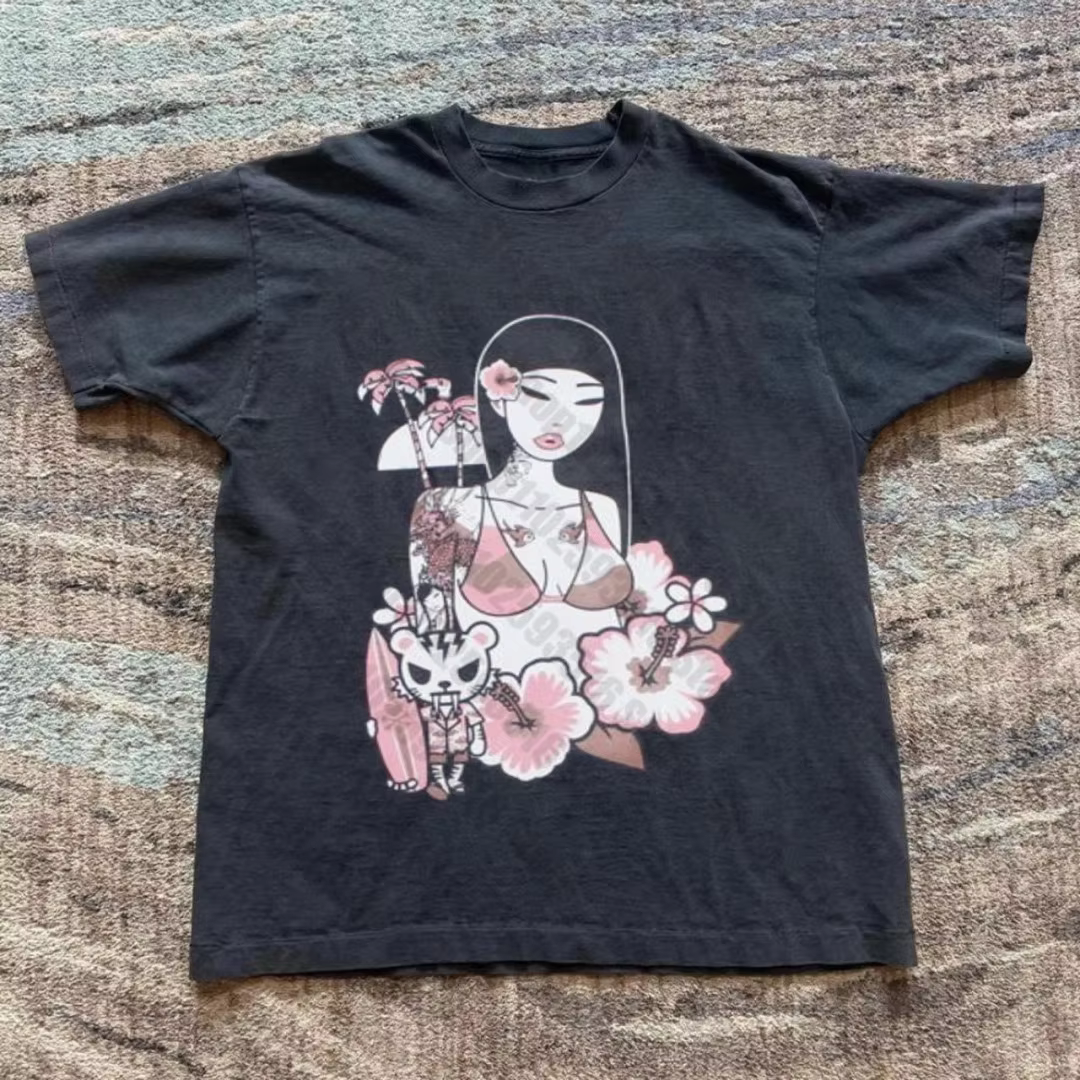 T-shirt Y2K pour Femme, Vêtements Femme, T-shirts Amusants Fille Anime, Vêtements Féminins Tendance 