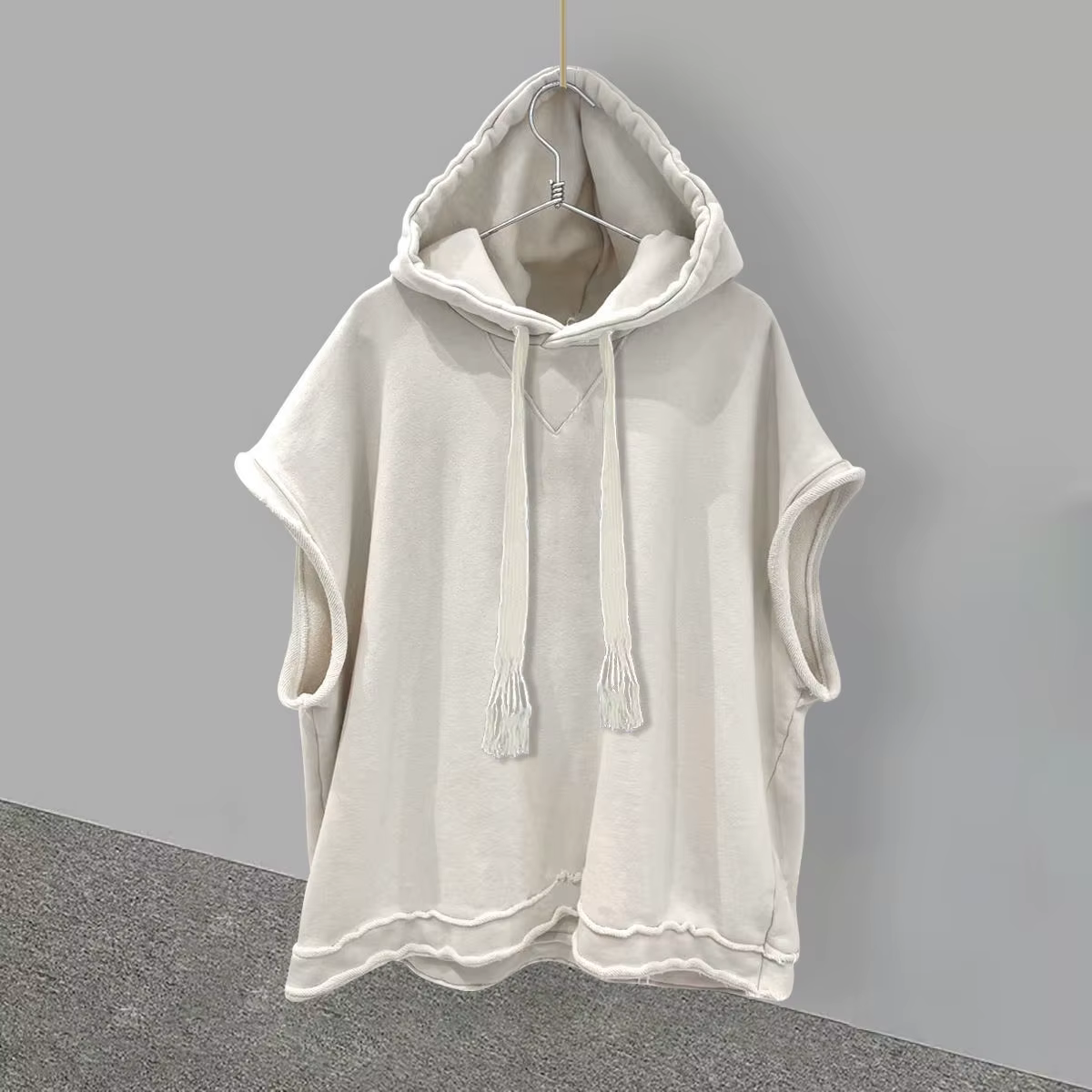 T-shirt sans manches à capuche pour hommes, couleur unie, gilet polyvalent d'été, décontracté et amp