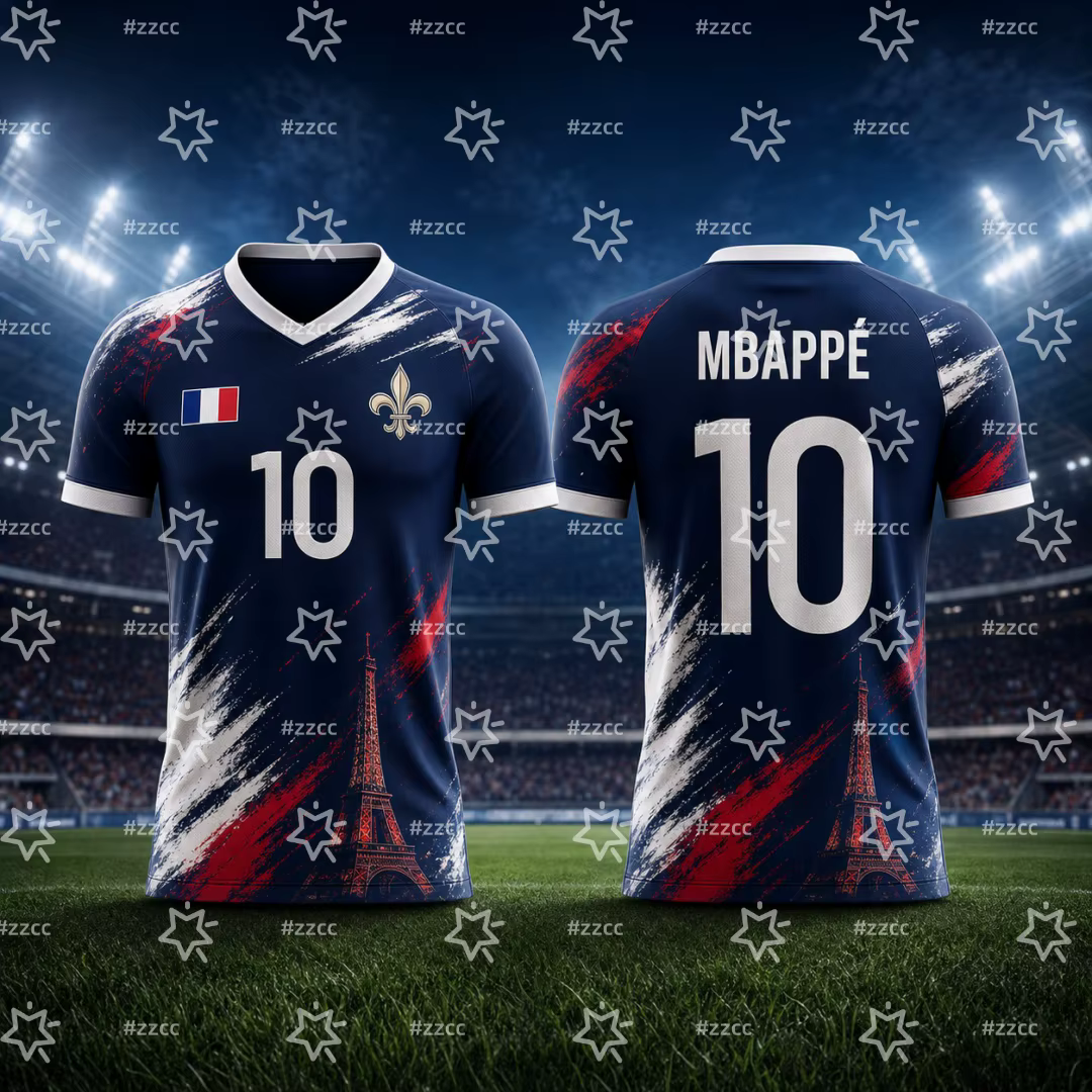 Maillot de football Mbappé N°10 France 2026 – Kit Match & Entraînement – T-shirt Sportif d'été pour 