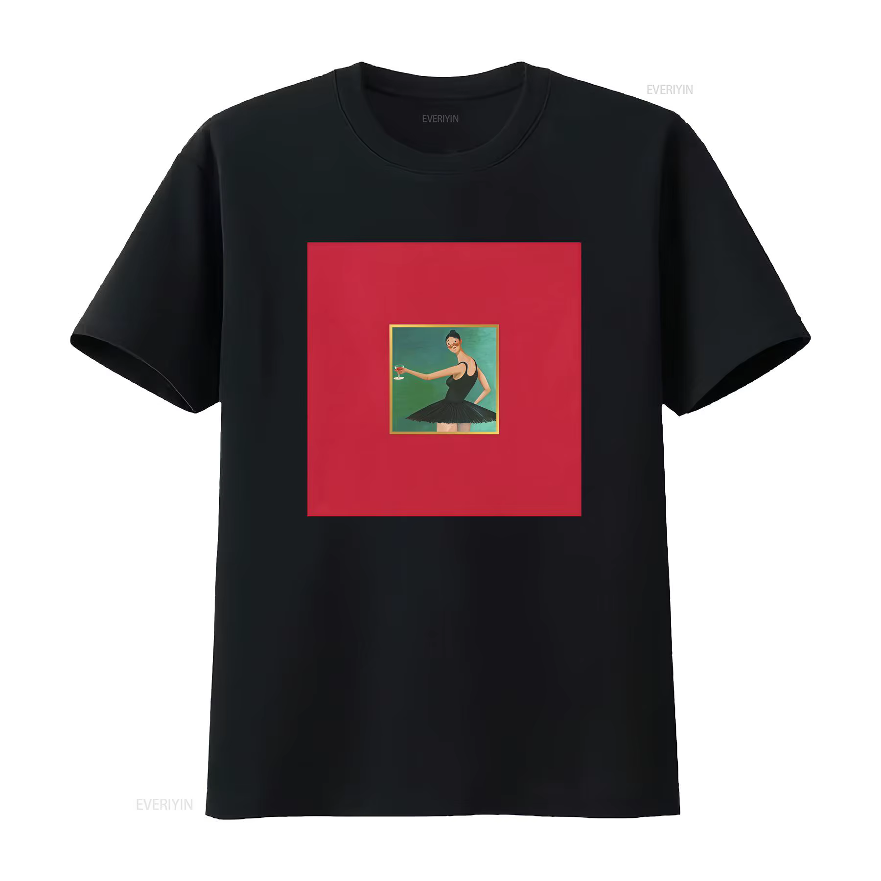 T-shirt avec couverture d'album My Beautiful Dark Twisted Fantasy, vintage, légèrement délavé, style