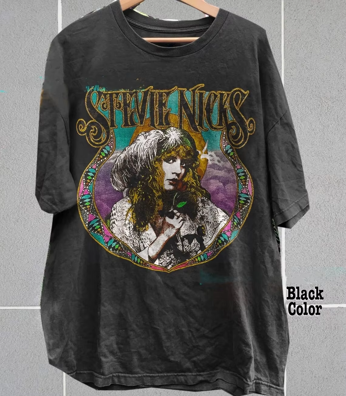 Vintage années 90 Stevie Nicks Concert de musique T-shirt unisexe hommes femmes été hommes T-Shirt n