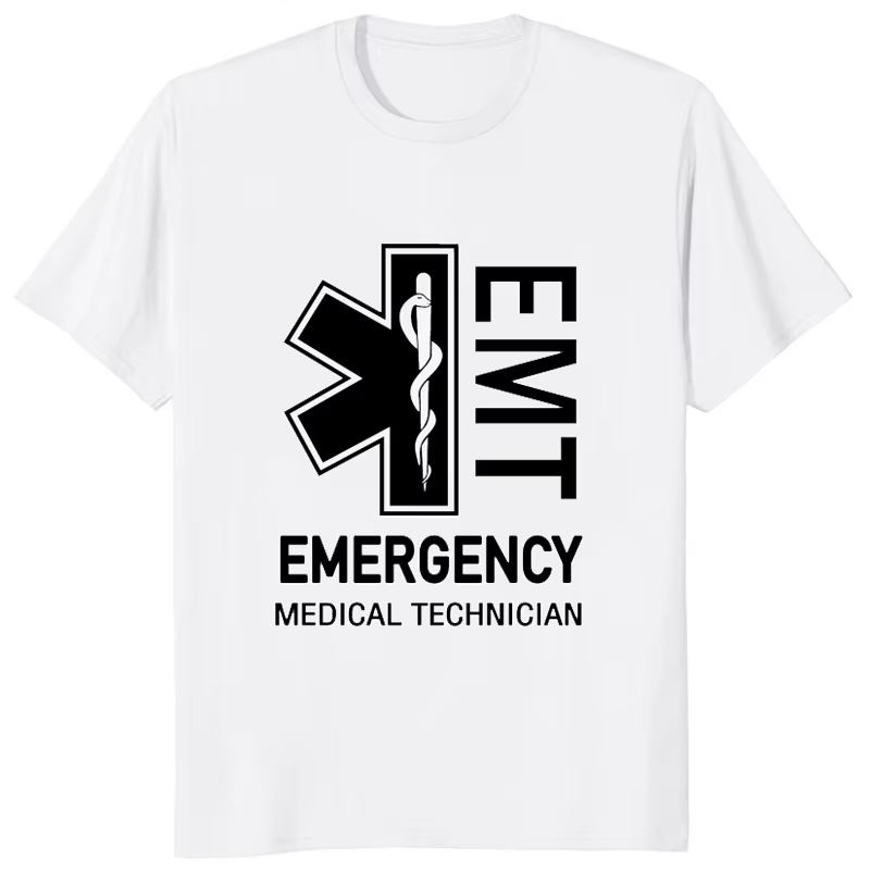Emt Ems Emergency Medical Technician Print T-Shirt, Service Ems Paramedic Cpr, Player Rescue Graphic