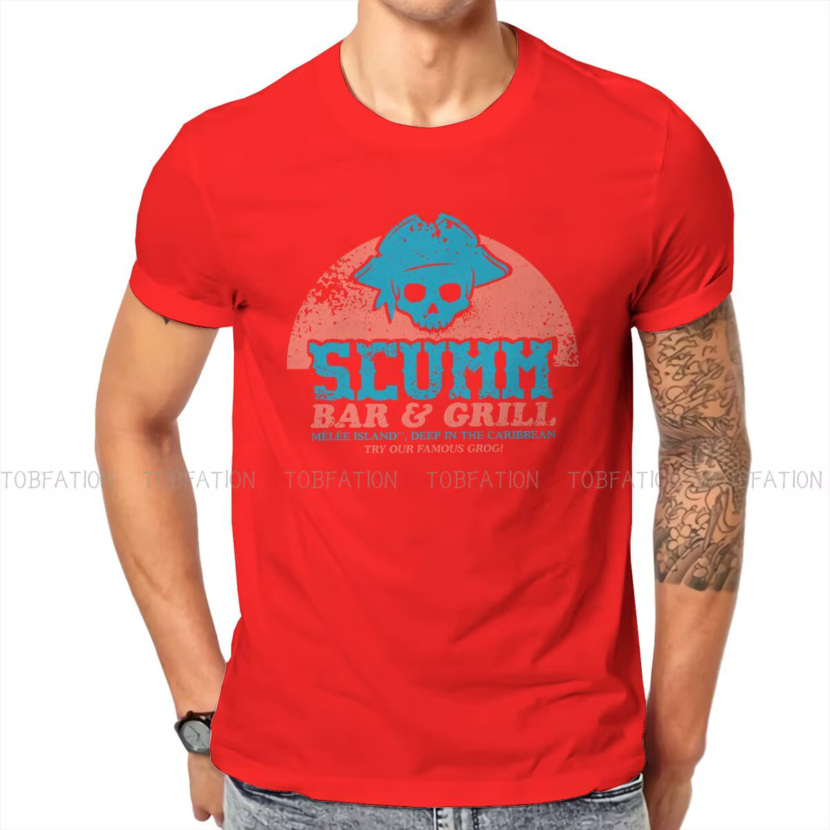 T-shirt homme, Streetwear, loisirs, idée cadeau, Style rétro, Hip Hop, BAR, Monkey Island Game, LeCh