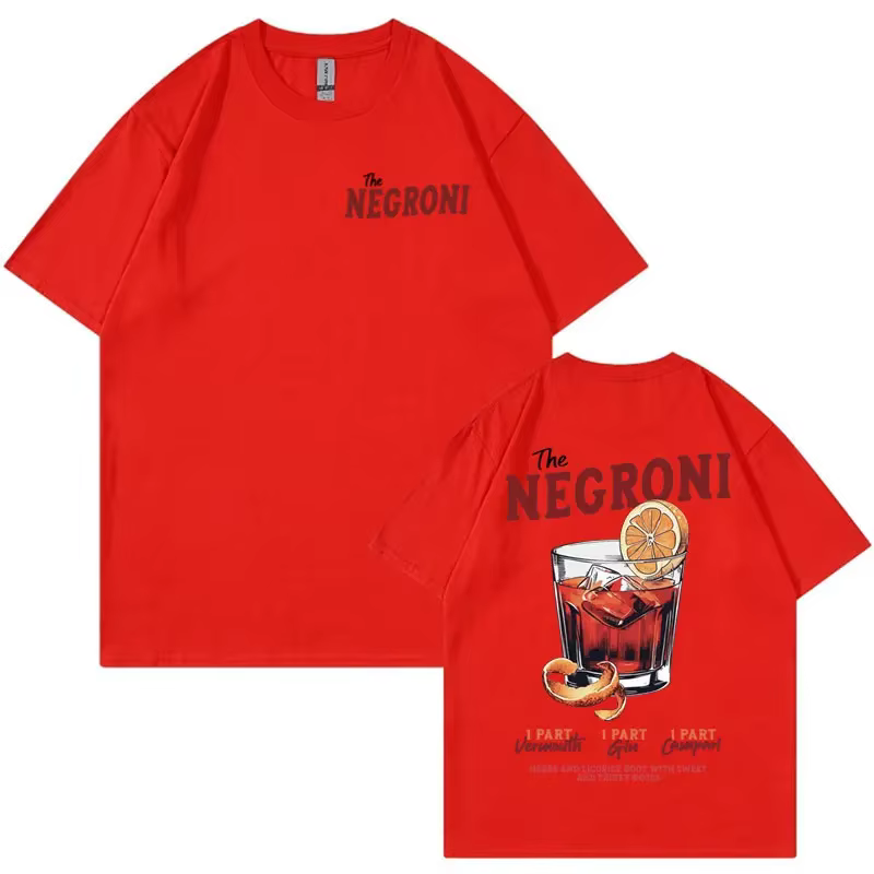 THE NEGRONI unisexe t-shirt drôle Cocktail thème cadeau Meme T-shirts hommes été Pop Art Vintage mod