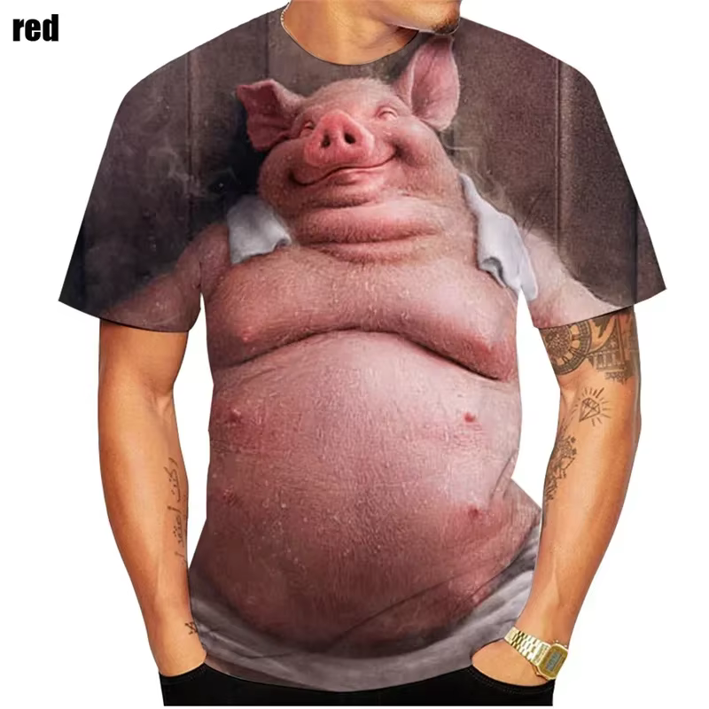 T-shirt à manches courtes pour hommes avec motif imprimé en 3D, haut confortable, vêtements décontra