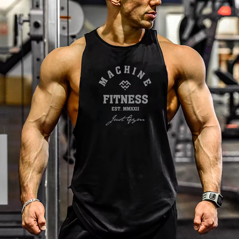 MACHINE FITNESS JUST GYM musculation débardeur hommes gilet d'entraînement coton chemise sans manche