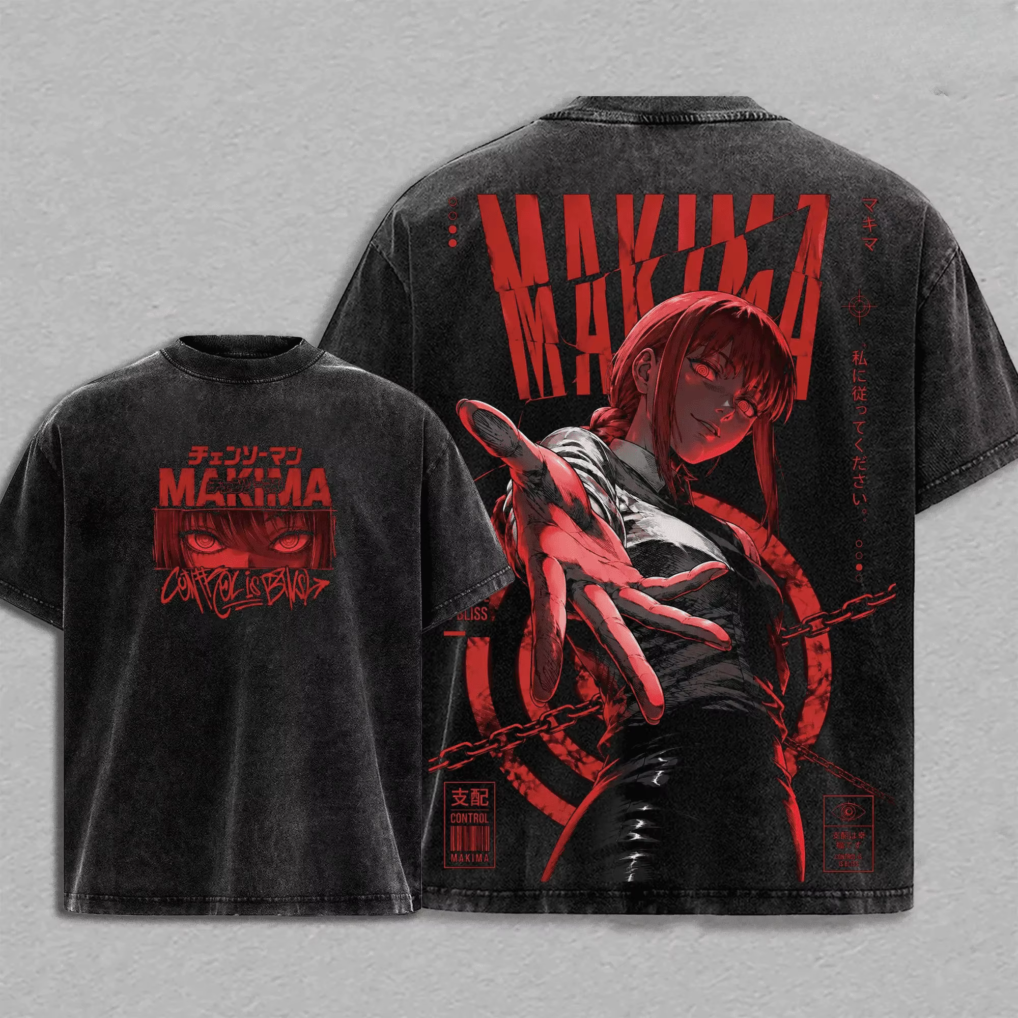 T-shirt Makima Chainsaw Man Anime pour hommes, vêtements d'été à manches courtes, en pur coton, vête