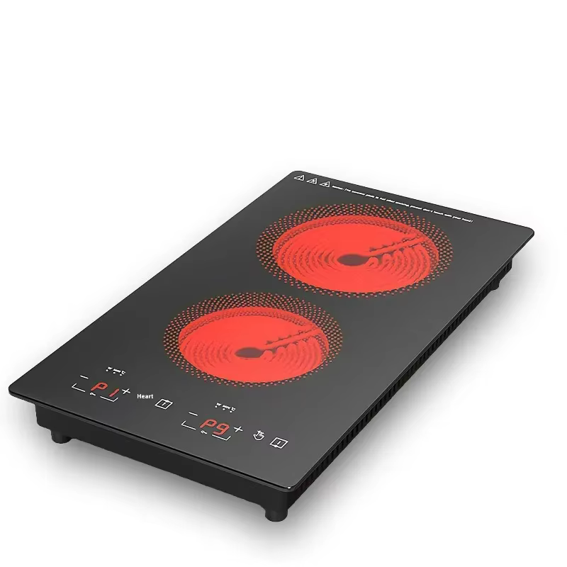 Table de cuisson électrique verticale double tête 220/110V en céramique infrarouge, cuisinière à ind