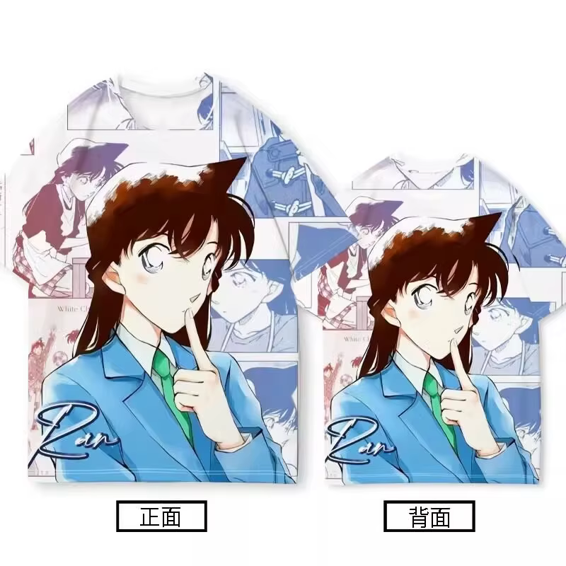 T-shirt Detective Conan 2026, T-shirt assorti parent-enfant imprimé Shinichi Kudo, Haut décontracté 