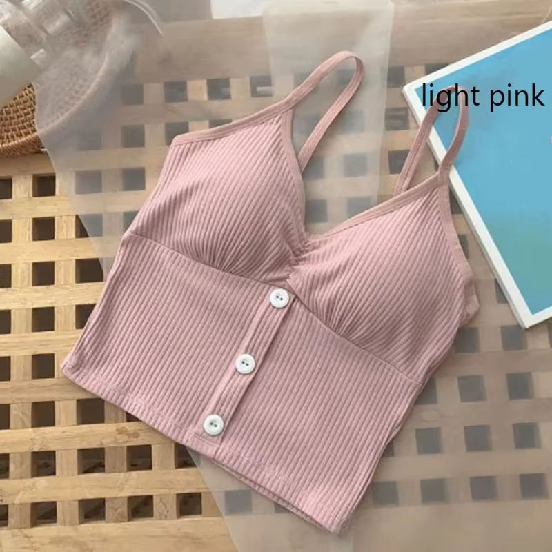Débardeur tricoté pour femme, haut court en coton pur, style cache-cœur, sous-vêtement, camisole