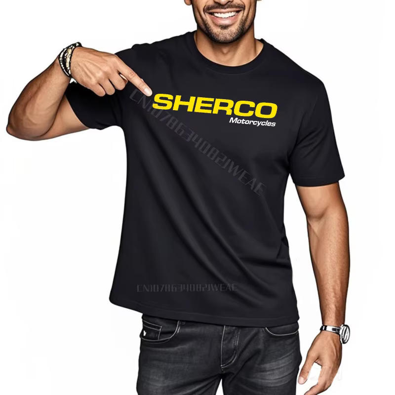T-shirt homme manches courtes mode t-shirt Sherco moto Logo imprimé t-shirt décontracté à séchage ra