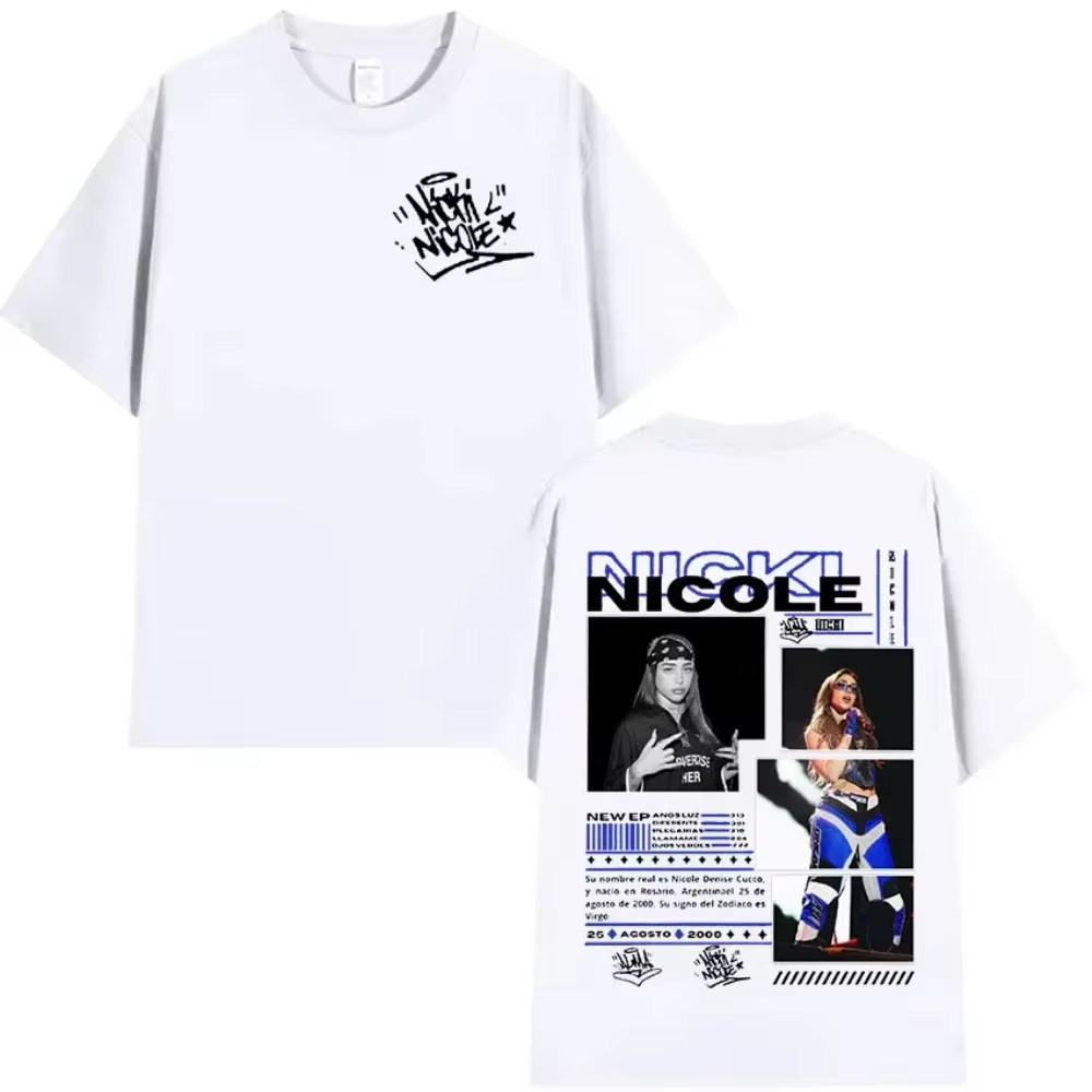 2025 rappeur NICKI NICOLE Tour graphique T-shirt hommes femmes rétro mode à manches courtes T-shirt 