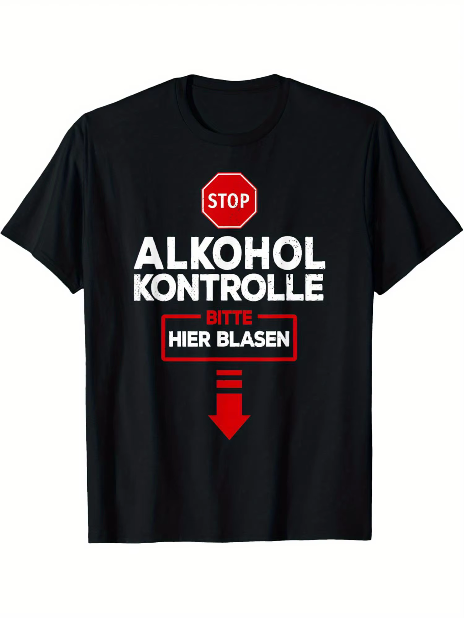 T-shirt drôle pour hommes avec motif 'Test d'alcool : Veuillez souffler' - T-shirt rétro pour hommes
