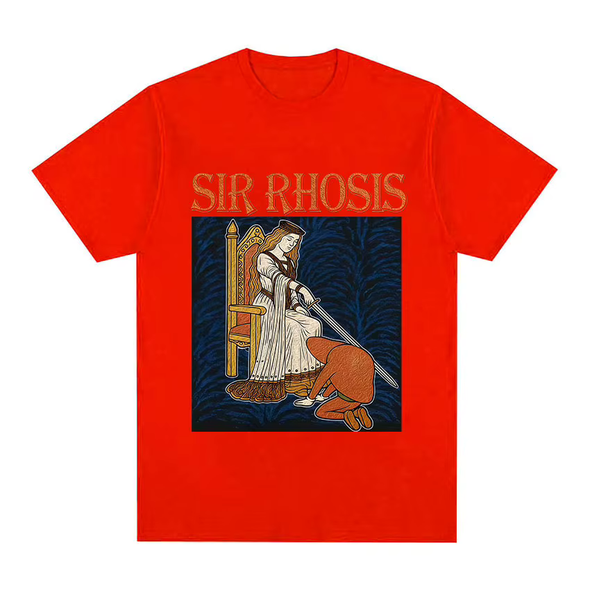 Sir Rhosis T-shirt médiéval drôle ivre chevalier Meme graphique T-Shirt hommes femmes Vintage surdim