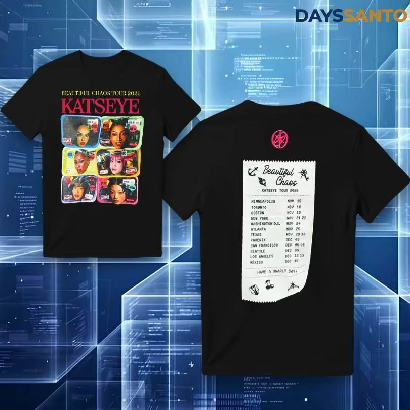 K Pop hauts Katseye t-shirt beau Chaos 2025 Tour chemise décontracté ample imprimé coton mode t-shir
