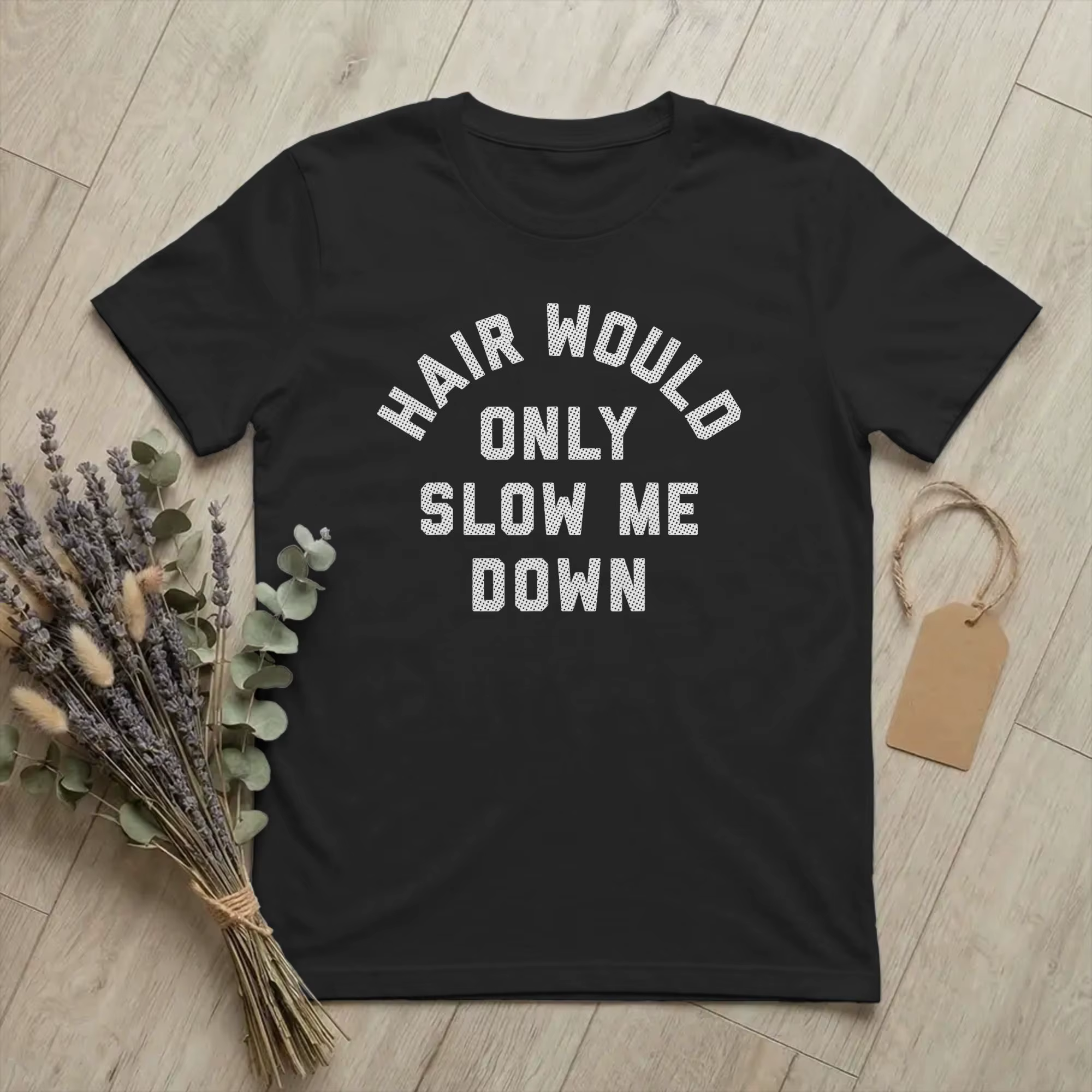 T-shirt humoristique pour hommes, col rond, en coton, à manches courtes, avec motif « Humor Hair Wou