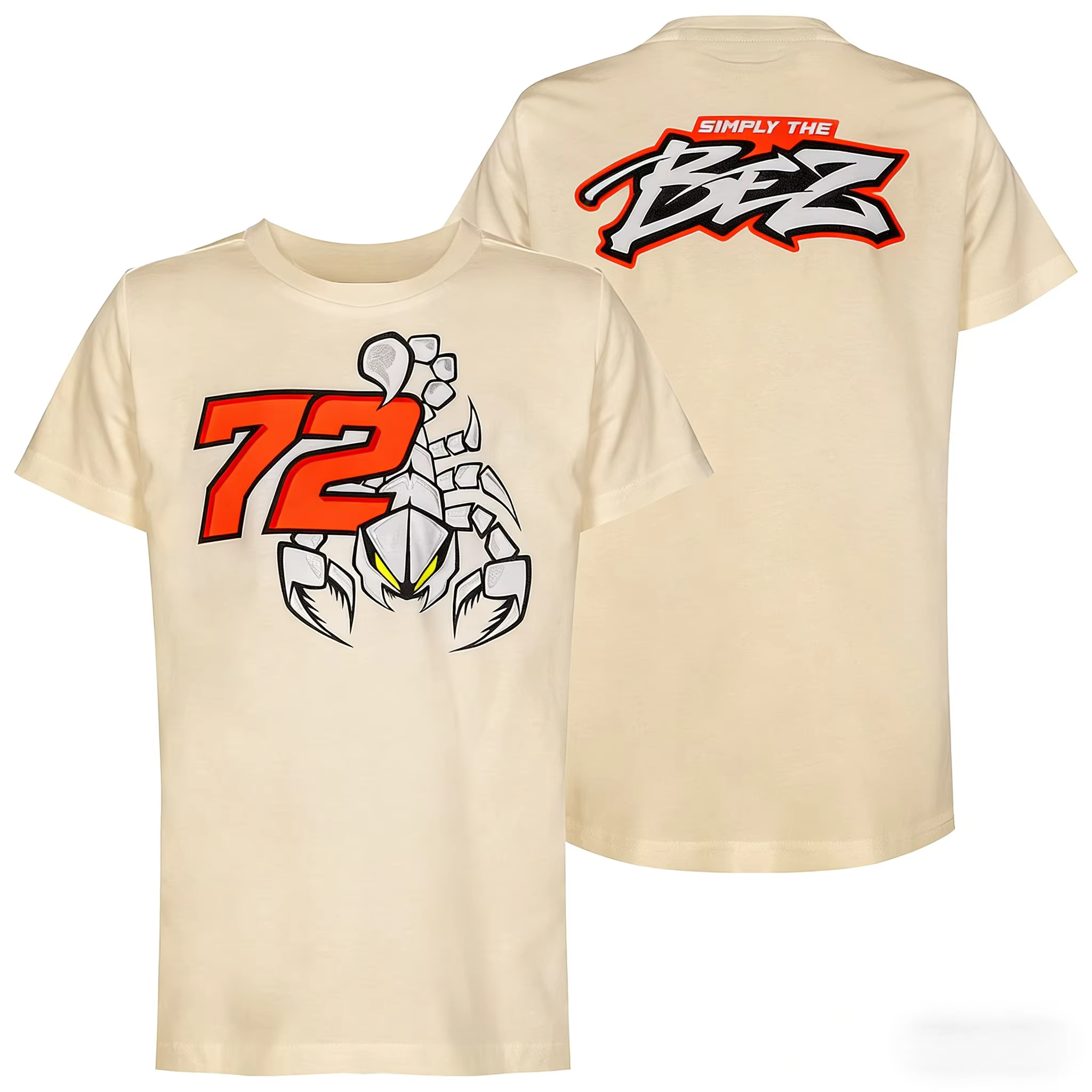 T-shirt graphique Marco Bezzecchi 72 pour homme, coupe oversize, 100% coton, unisexe, col rond, manc