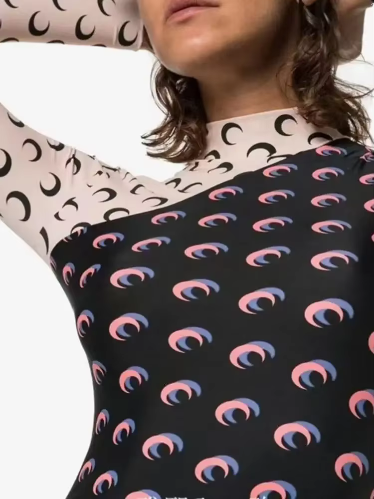 T-shirt décontracté à manches longues pour femme, imprimé lune, superposé, protection UV, coupe ajus
