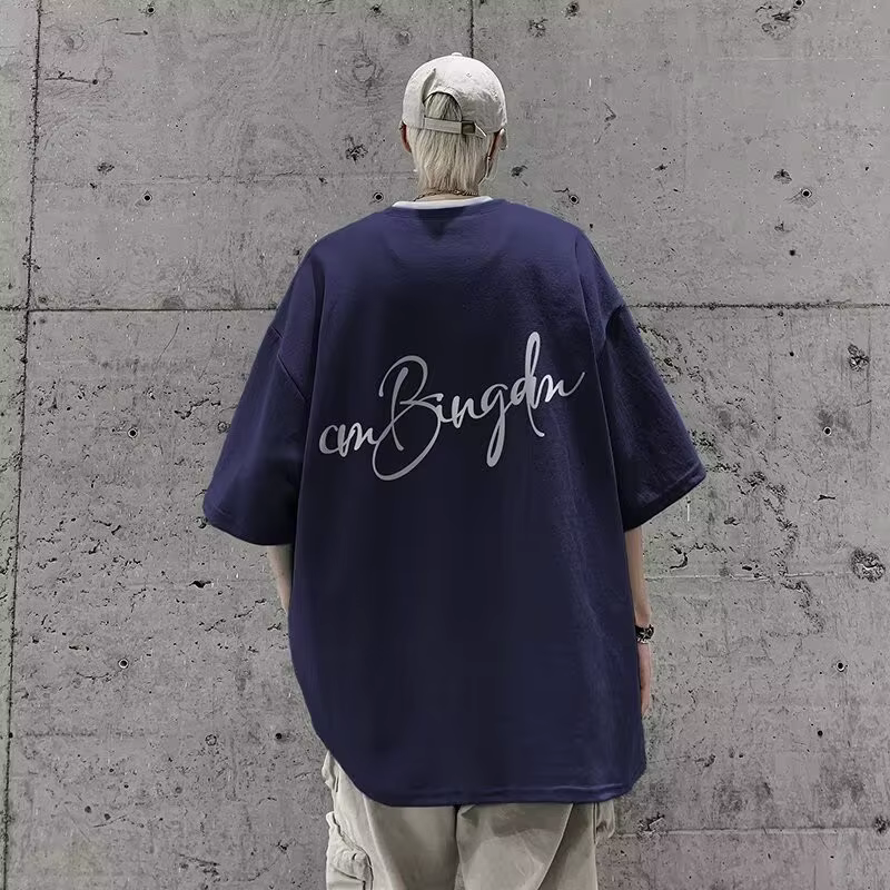 M-8XL été hommes T-shirt surdimensionné coréen décontracté Style ample lettre étoile Signature impre