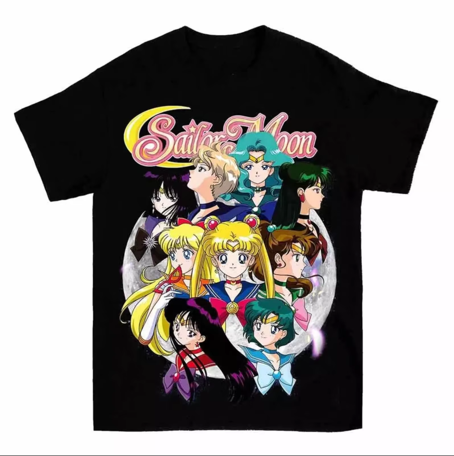 T-shirt Anime des années 90 Sailor Moon, motif rétro, coton, été, pour homme et femme, streetwear, t