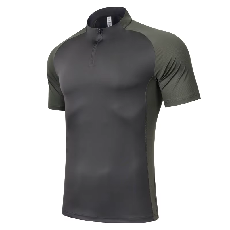 Hommes respirant Sport T-shirt Jogging vêtements de Sport Fitness course athlétique séchage rapide h