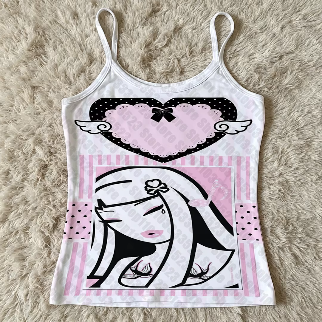 Débardeur Gothique EMO pour Femme, Sexy, Style Punk Y2K Harajuku, Vêtement d'été, Camisole Streetwea