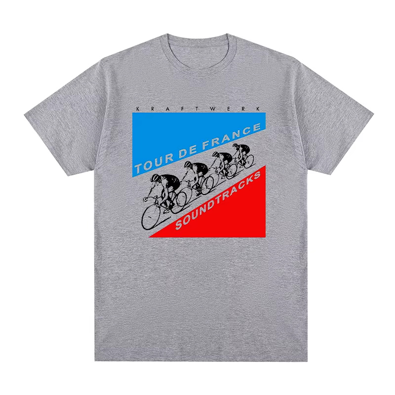 Kraftwerk-T-shirt de groupe électronique allemand Autobahn pour hommes et femmes, en coton, à la mod